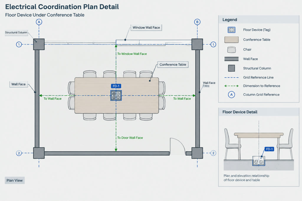 How to Draft Electrical Floor Boxes and Poke-Through Devices in CAD electrical CAD illustration