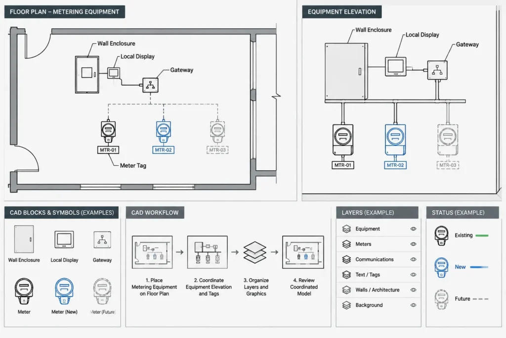 How to Draft Electrical Metering and Submetering Diagrams in CAD electrical CAD illustration