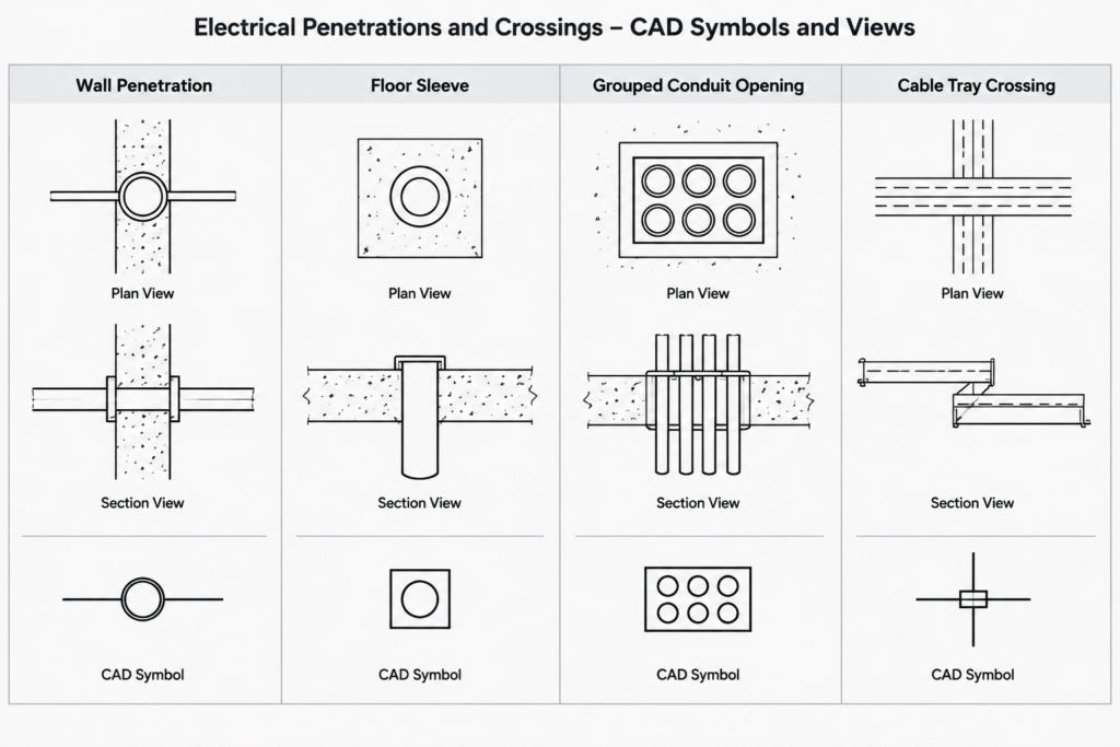 How to Draft Electrical Penetration and Sleeve Coordination Drawings in CAD electrical CAD illustration