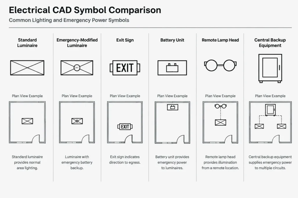 How to Draft Emergency Lighting and Exit Sign Plans in CAD electrical CAD illustration