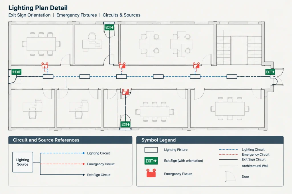 How to Draft Emergency Lighting and Exit Sign Plans in CAD electrical CAD illustration