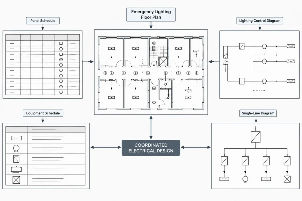 How to Draft Emergency Lighting and Exit Sign Plans in CAD electrical CAD illustration