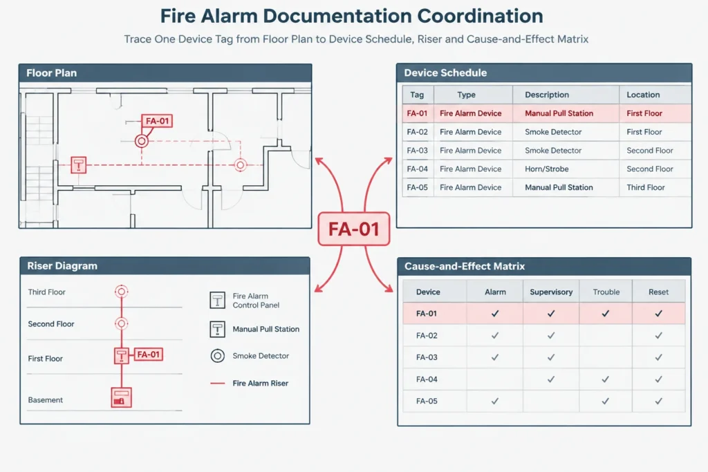 How to Draft Fire Alarm Plans in CAD: Devices, Circuits, Zones, and References electrical CAD illustration