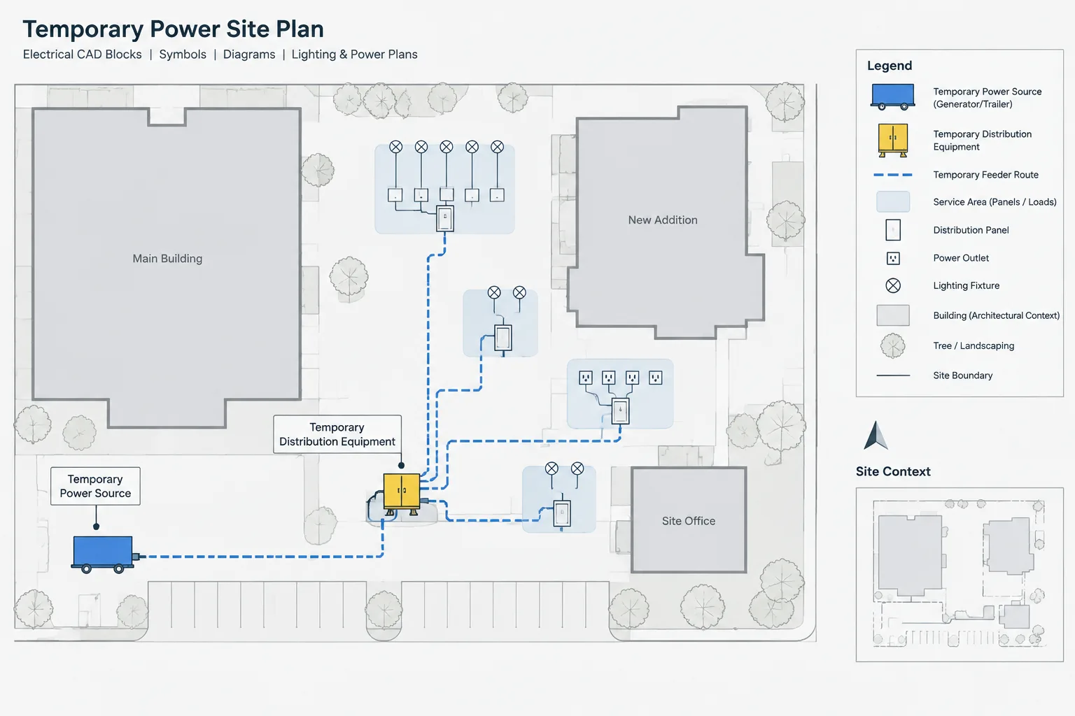 How to Draft Temporary Electrical Power Plans in CAD