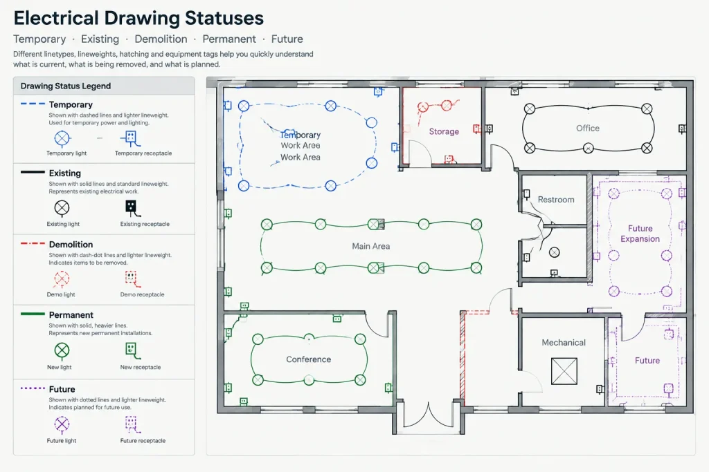 How to Draft Temporary Electrical Power Plans in CAD electrical CAD illustration