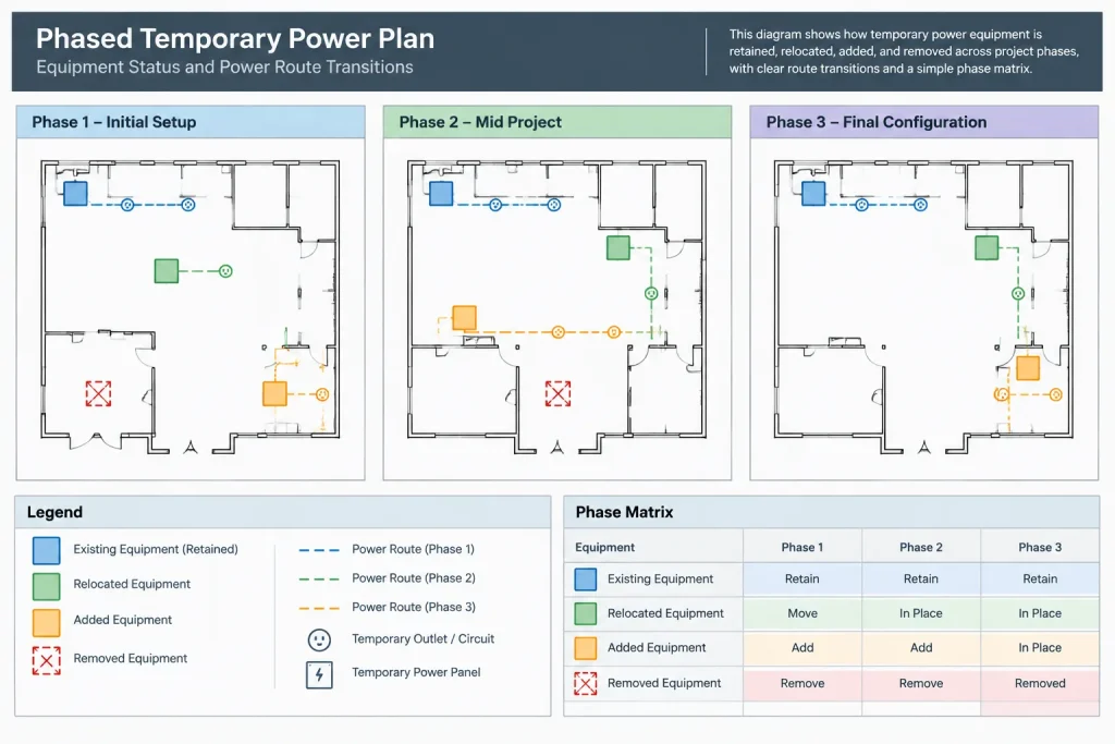 How to Draft Temporary Electrical Power Plans in CAD electrical CAD illustration