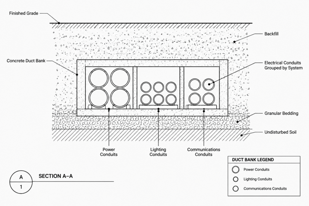 How to Draft Underground Electrical Duct Bank Plans and Profiles in CAD electrical CAD illustration