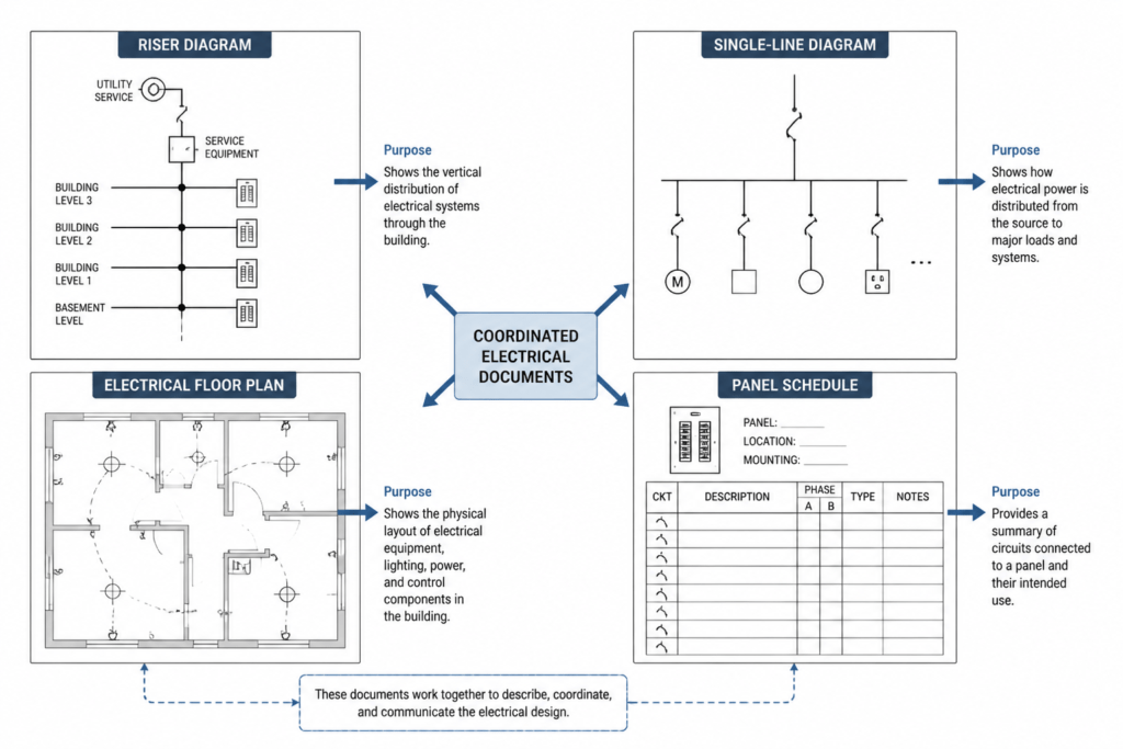 How to Read an Electrical Riser Diagram and Coordinate It with CAD Plans engineering illustration