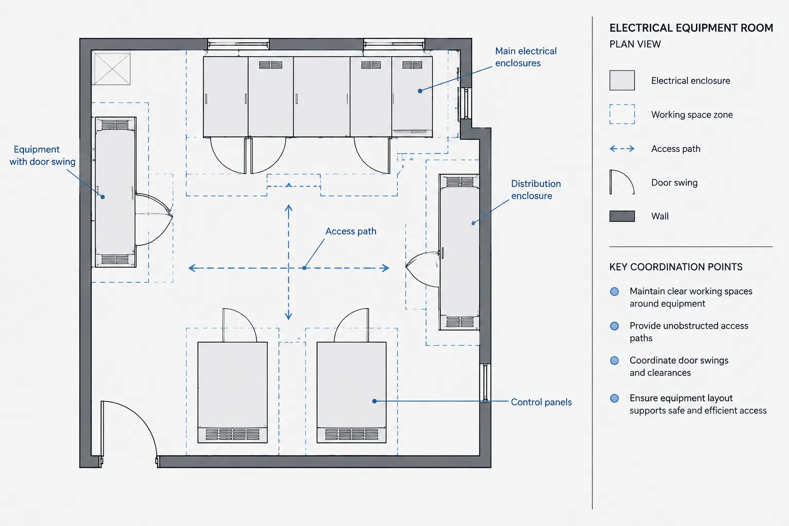How to Show Electrical Equipment Clearances and Access Zones in CAD