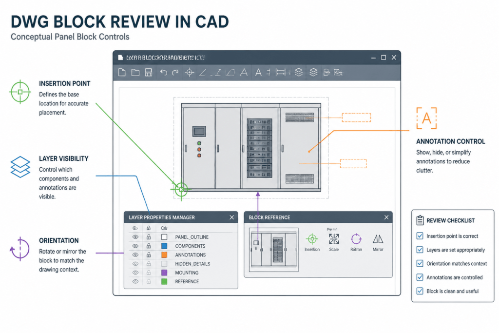 Industrial Power Distribution Panel DWG | AutoCAD CAD Block Download engineering illustration