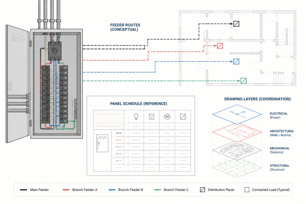 Industrial Power Distribution Panel DWG | AutoCAD CAD Block Download engineering illustration