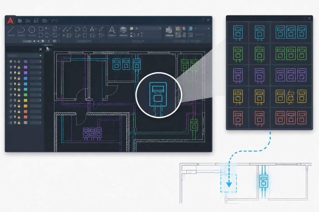 Meter Symbols DWG Blocks for AutoCAD | CAD Drawing Equipment Files engineering illustration