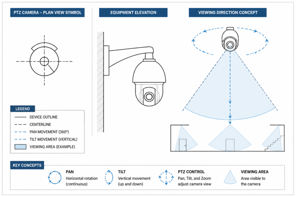 Outdoor PTZ Camera DWG Block for AutoCAD – Free Download engineering illustration