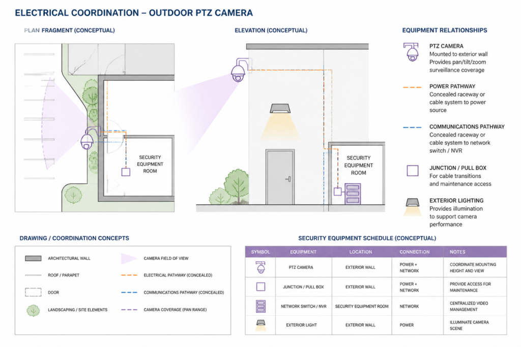 Outdoor PTZ Camera DWG Block for AutoCAD – Free Download engineering illustration