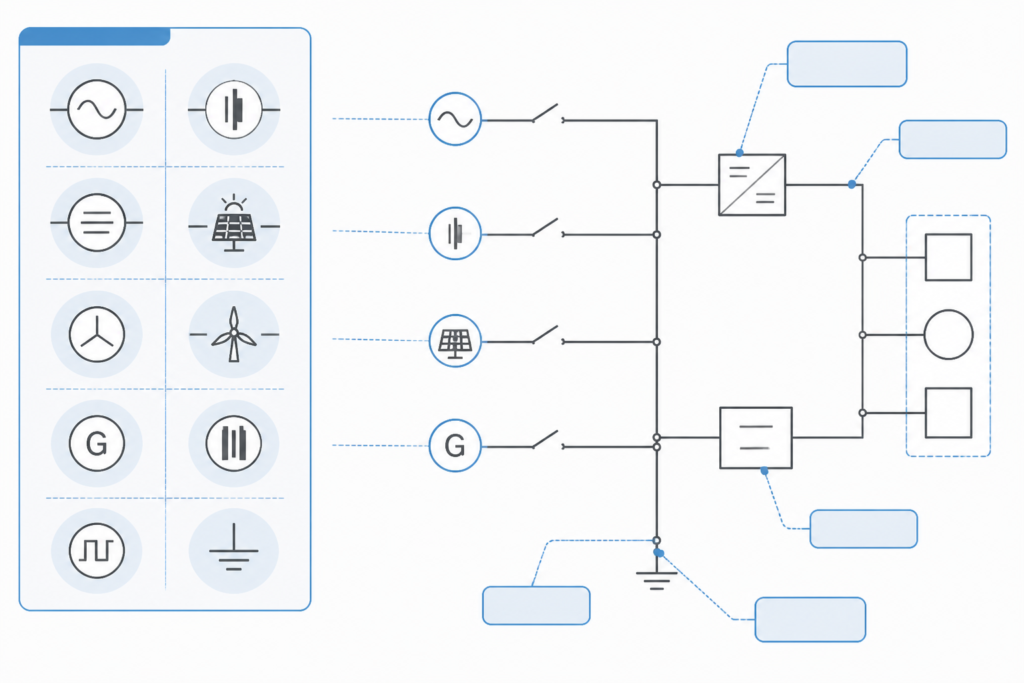 Power Supply Symbols DWG: AutoCAD Blocks for Electrical Design engineering illustration