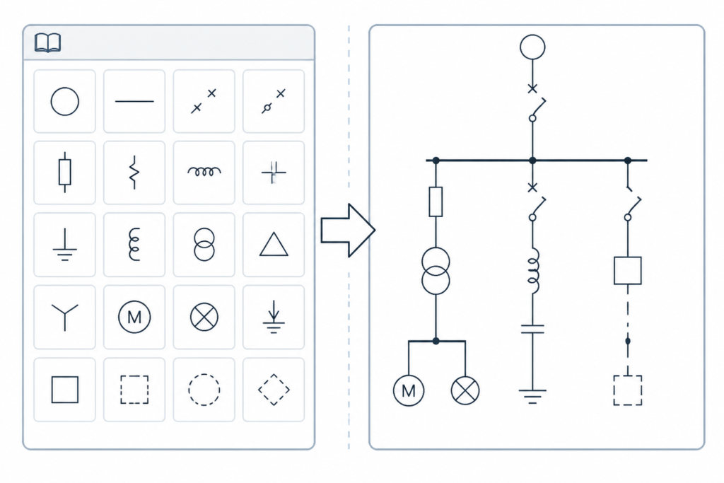 Power Supply Symbols DWG: AutoCAD Blocks for Electrical Design engineering illustration