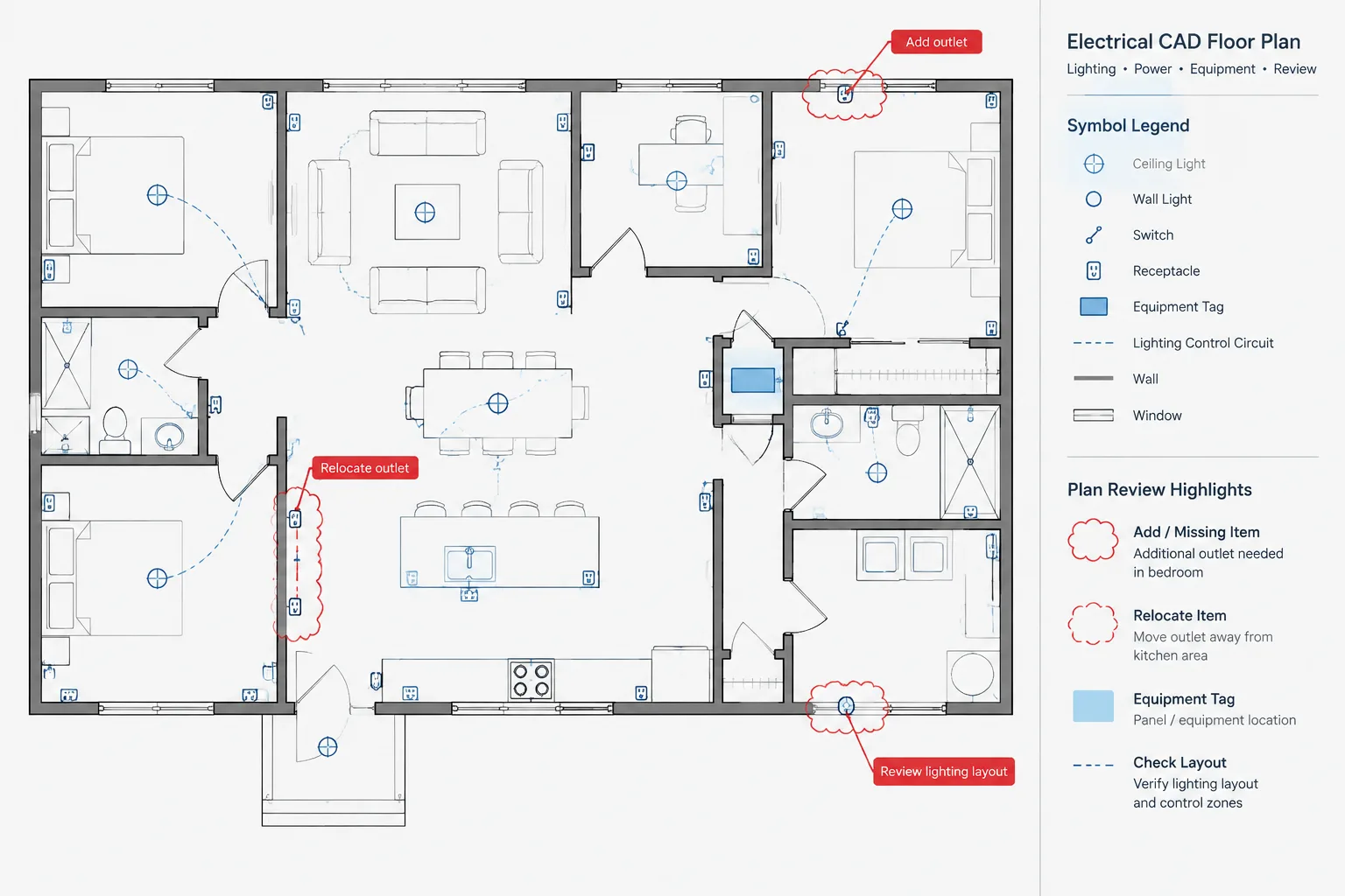 Room-by-Room Electrical Plan Review in CAD: A Documentation Completeness Workflow