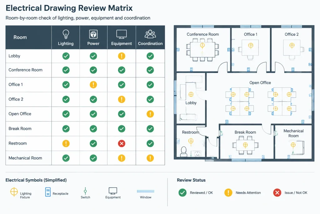 Room-by-Room Electrical Plan Review in CAD: A Documentation Completeness Workflow electrical CAD illustration
