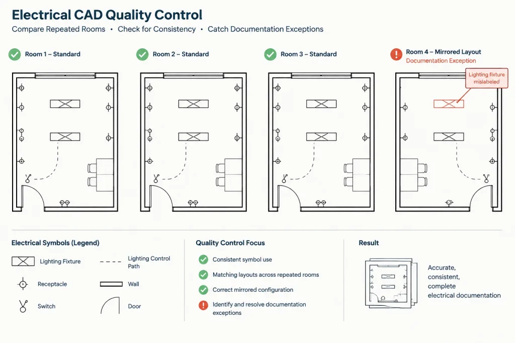 Room-by-Room Electrical Plan Review in CAD: A Documentation Completeness Workflow electrical CAD illustration