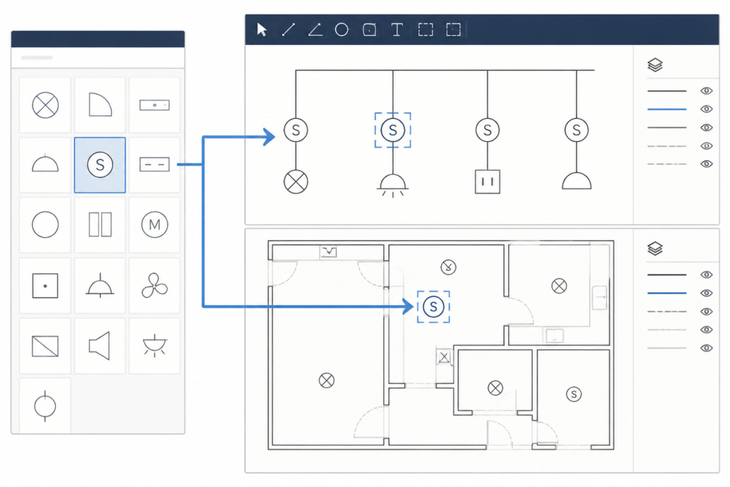 Schematic Miscellaneous Symbols DWG for AutoCAD Drawings engineering illustration