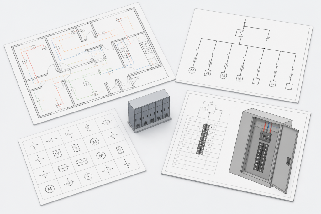 Schematic Wiring Symbols DWG for AutoCAD Electrical Drawings engineering illustration