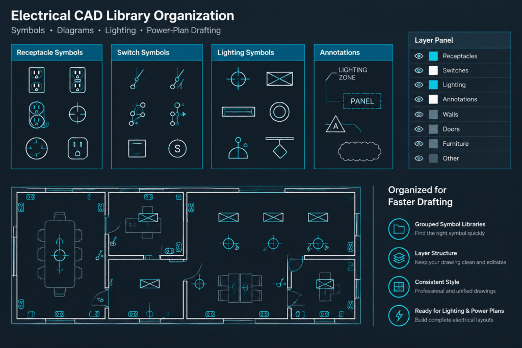 Sockets Switches CAD Blocks – Free AutoCAD DWG Download electrical CAD illustration