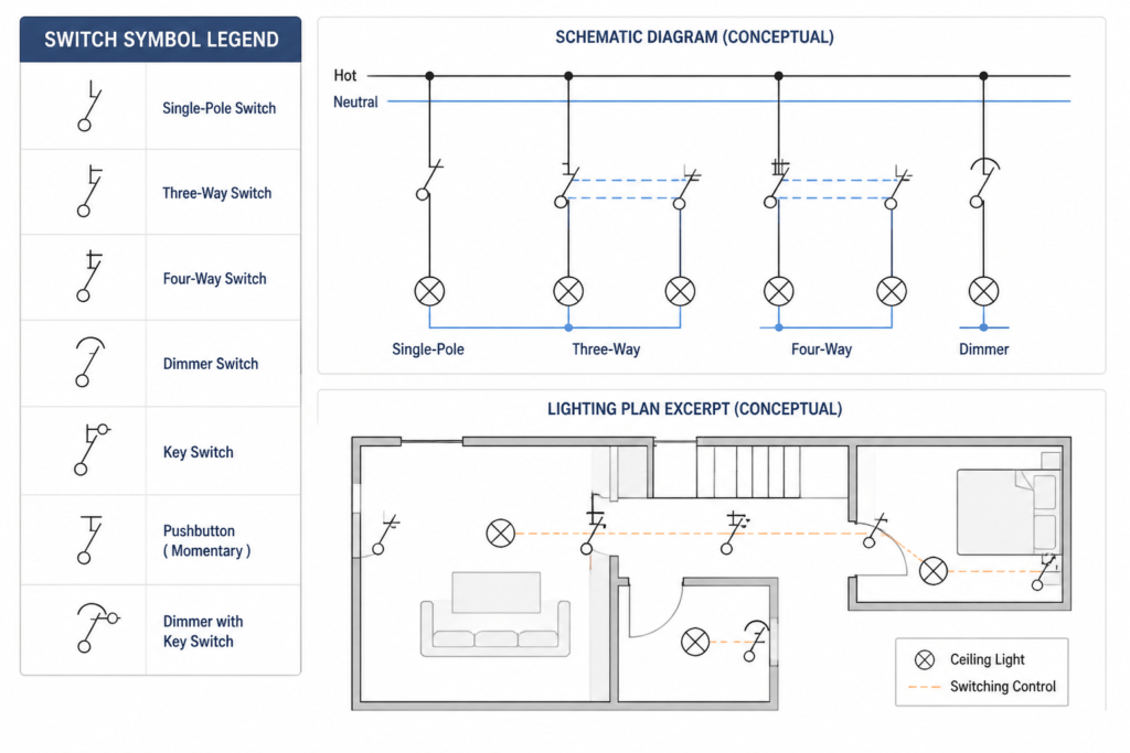 Switch Symbols DWG Blocks for AutoCAD | Electrical CAD Drawings engineering illustration