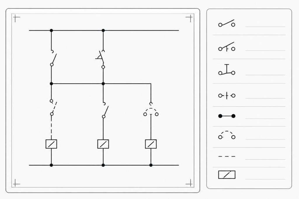 Switches Contacts Symbols DWG: AutoCAD CAD Blocks for Download engineering illustration