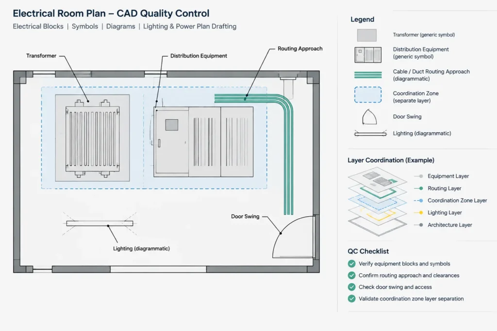 Transformer Documentation in CAD: Coordinating Plans, One-Lines, Schedules, and Details electrical CAD illustration