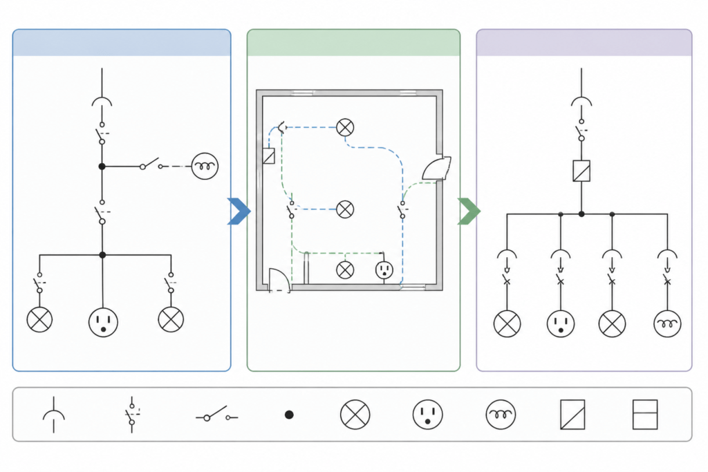 Various Electrical Symbols DWG for AutoCAD | CAD Block Download engineering illustration