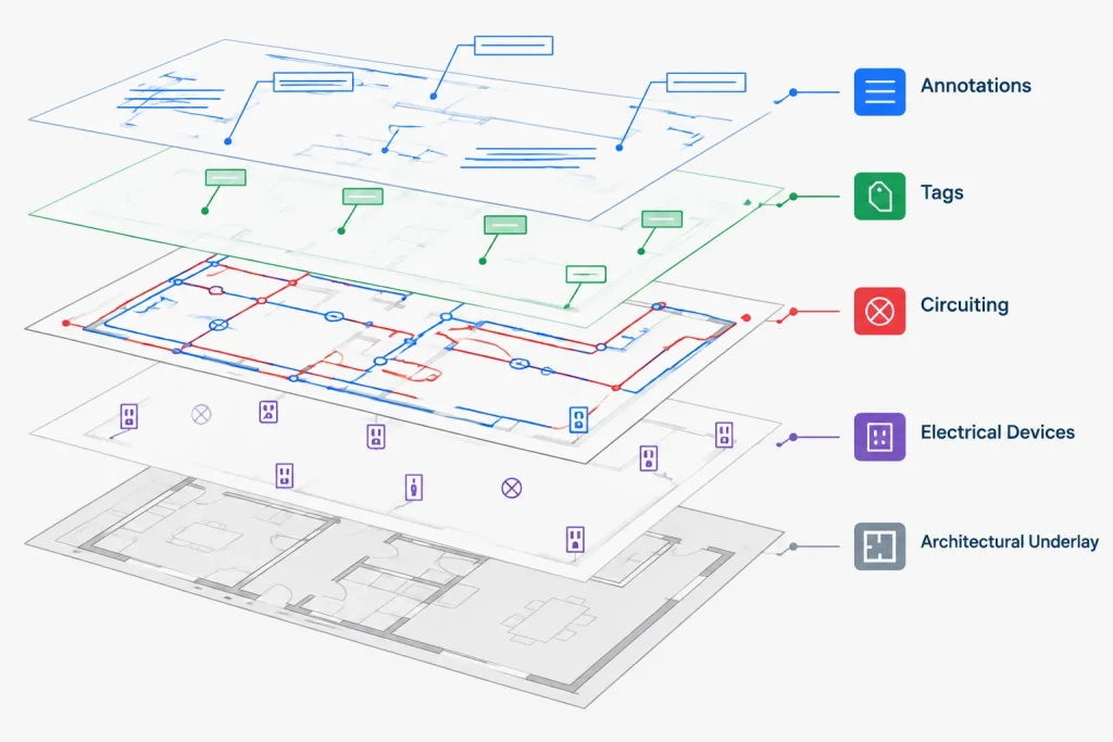 Architectural Underlays for Electrical CAD Plans: A Controlled Update Workflow electrical CAD illustration