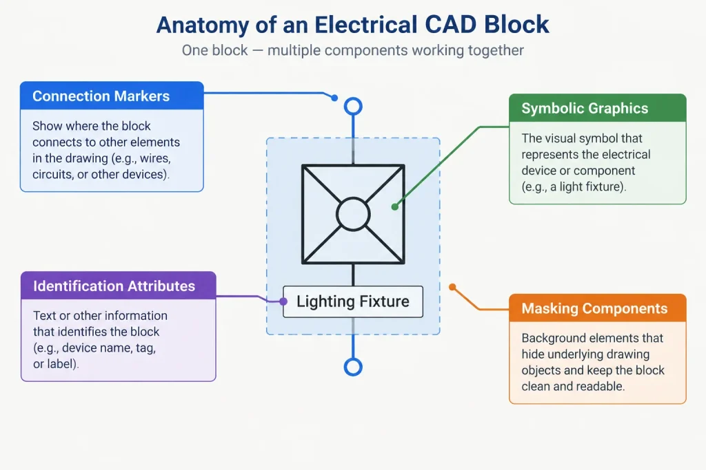 Electrical CAD Annotation Scaling: Keeping Text, Tags, and Symbols Readable electrical CAD illustration