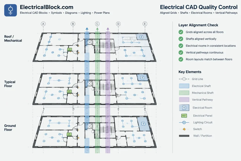 Electrical CAD Coordinates and Project Origins: Keeping Plans Aligned electrical CAD illustration