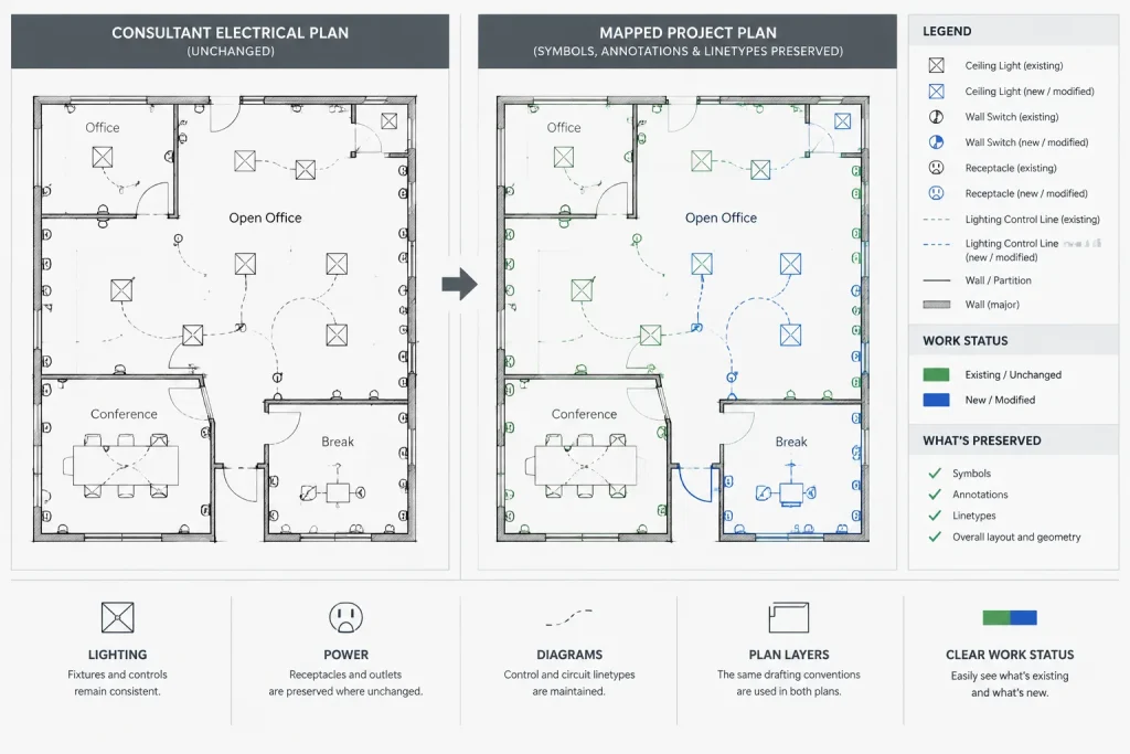 Electrical CAD Layer Mapping: Translating Consultant and Client Standards Without Losing Information electrical CAD illustration