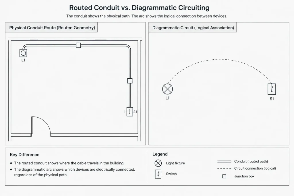 Electrical CAD Linetypes: Distinguishing Circuits, Raceways, Boundaries, and Existing Work electrical CAD illustration