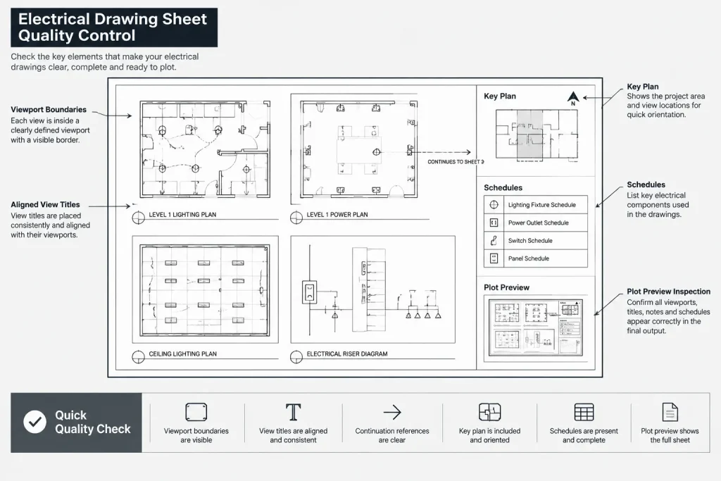 Electrical CAD Sheet Layout: Organizing Plans, Legends, Notes, and Schedules electrical CAD illustration