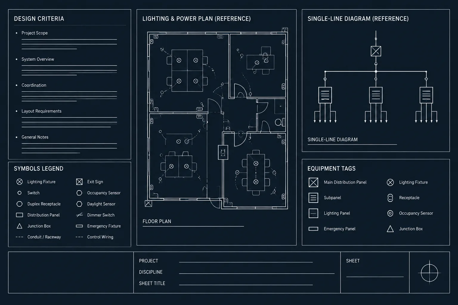 Electrical Design Criteria Sheets in CAD: Organizing Assumptions, References, and Drawing Rules