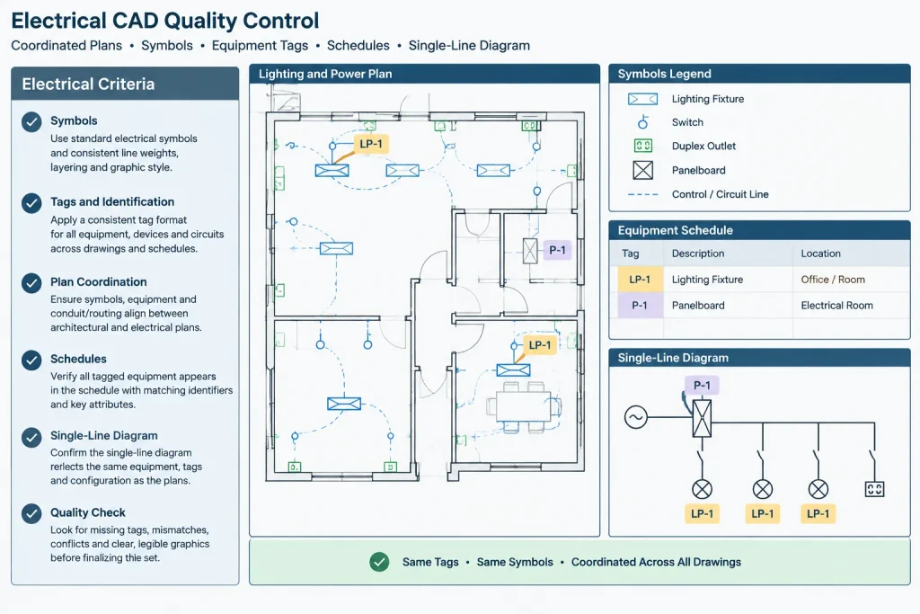 Electrical Design Criteria Sheets in CAD: Organizing Assumptions, References, and Drawing Rules electrical CAD illustration