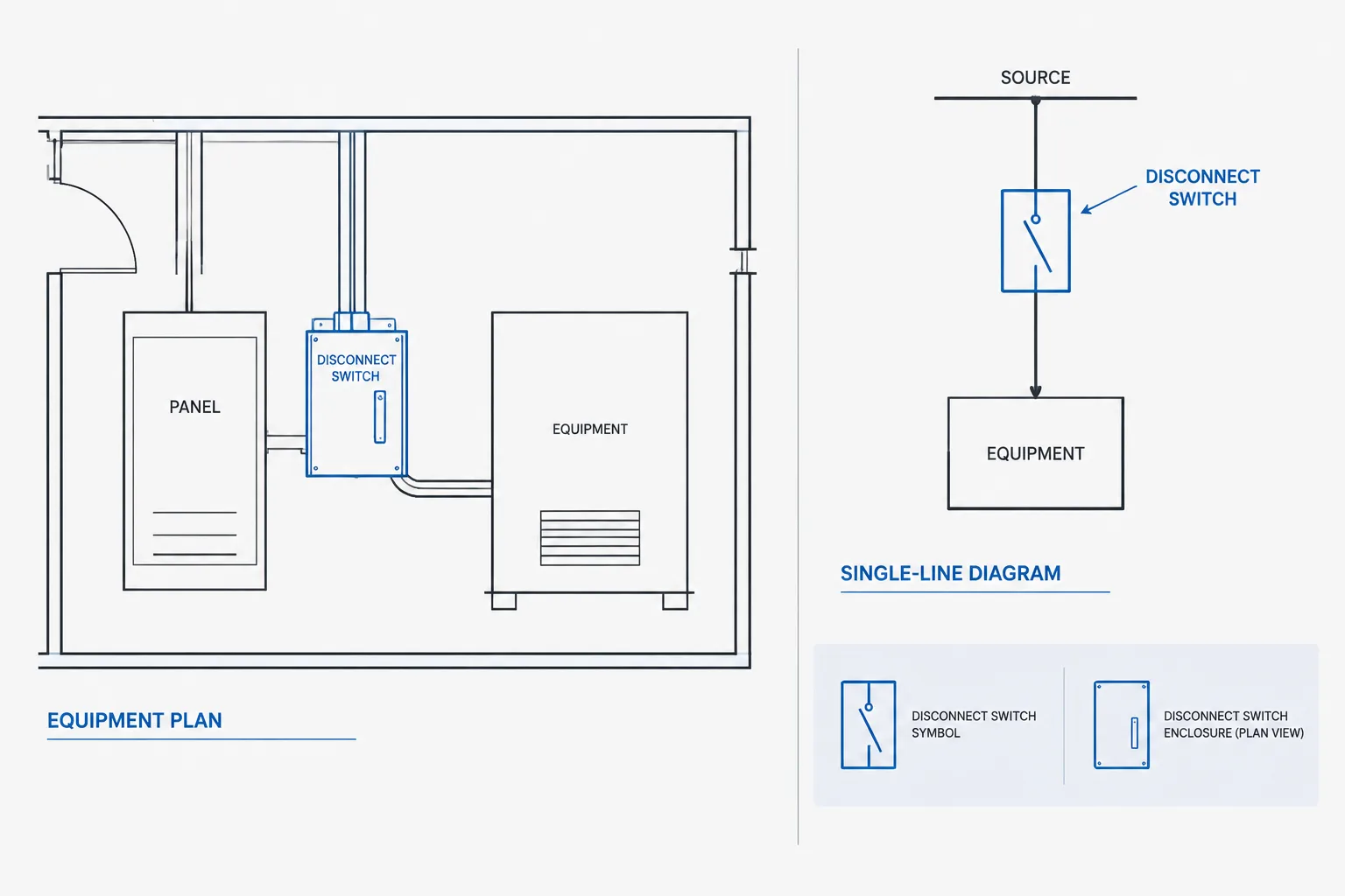 Electrical Disconnect Switches in CAD: Coordinating Plans, One-Lines, and Equipment Tags