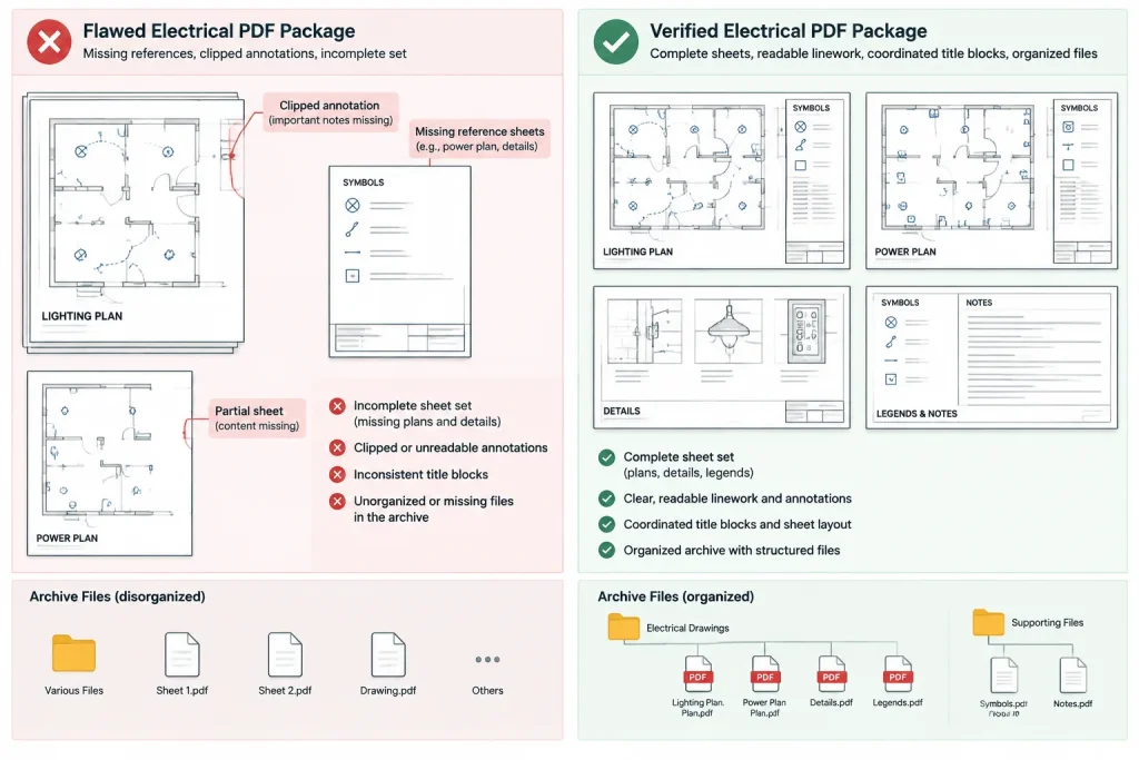 Electrical Drawing Issue Packages in CAD: A Pre-Publish Quality-Control Workflow electrical CAD illustration