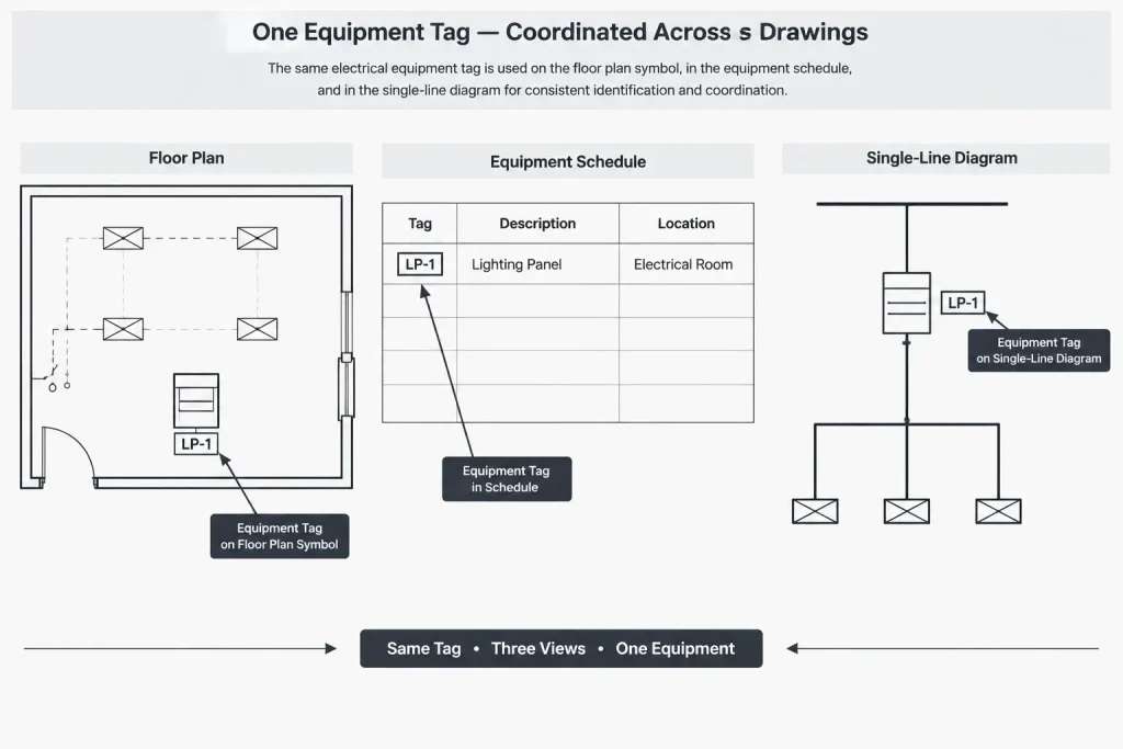 Electrical Equipment Schedules in CAD: Coordinating Plans, Diagrams, and Specifications electrical CAD illustration