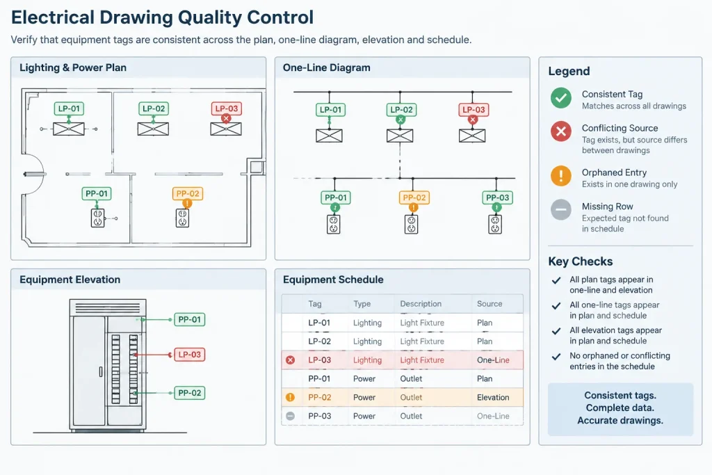 Electrical Equipment Schedules in CAD: Coordinating Plans, Diagrams, and Specifications electrical CAD illustration