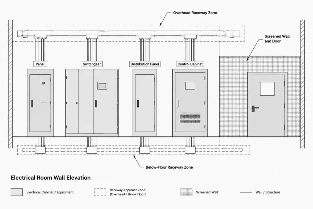 Electrical Panelboard Elevations in CAD: Coordinating Cabinets, Circuits, and Wall Conditions electrical CAD illustration