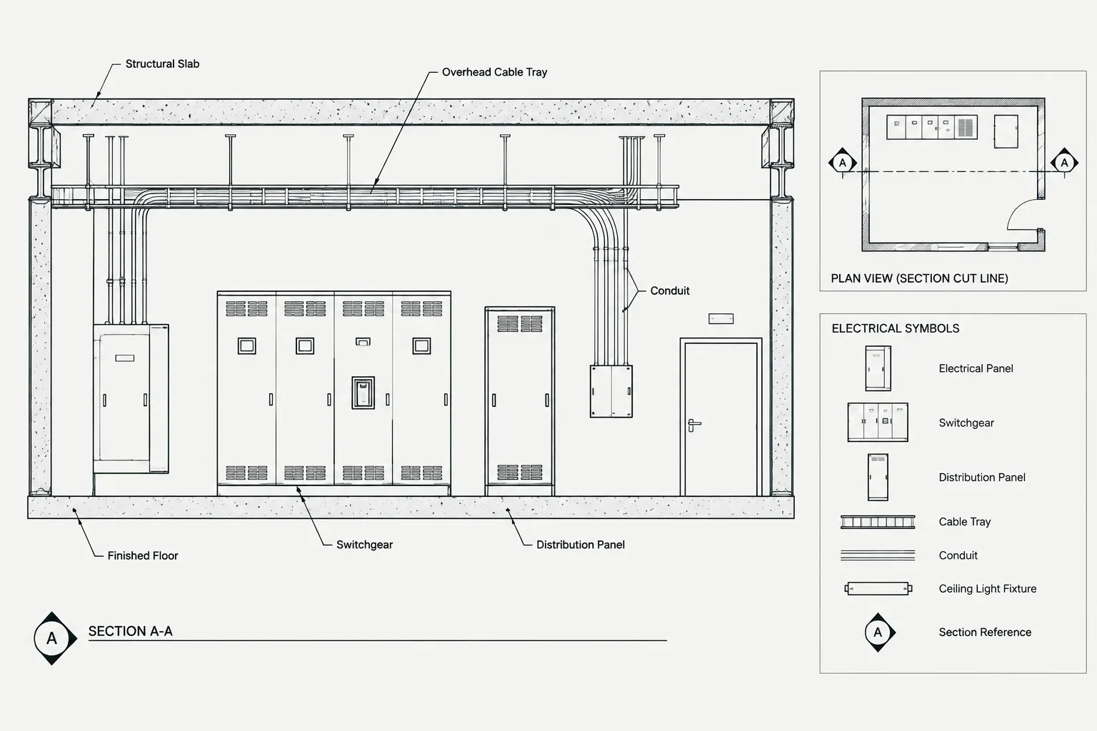 Electrical Sections in CAD: Cut Lines, View Direction, and Drawing Coordination