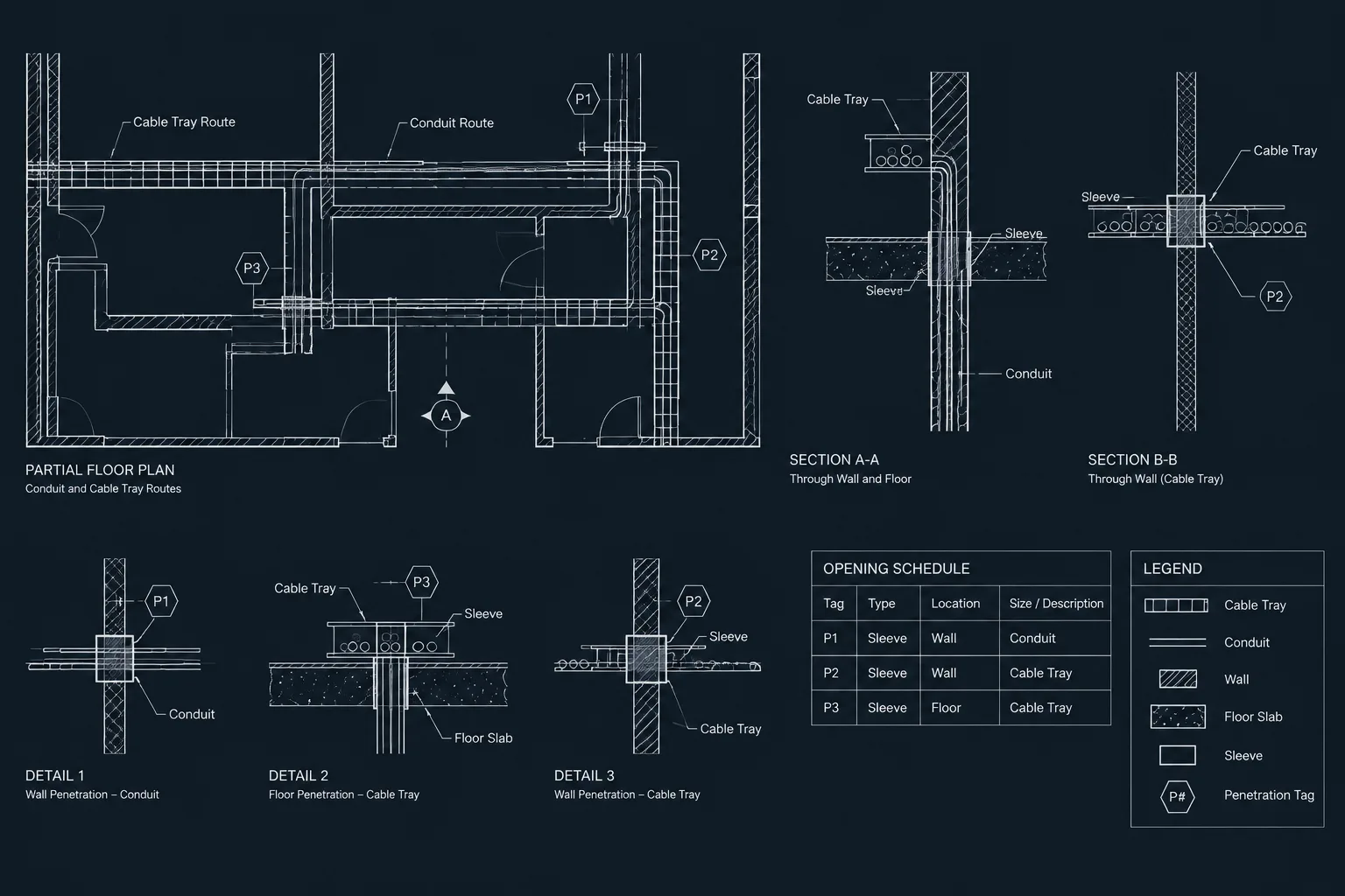 Electrical Sleeves and Penetrations in CAD: Coordinating Openings, Routes, and Details