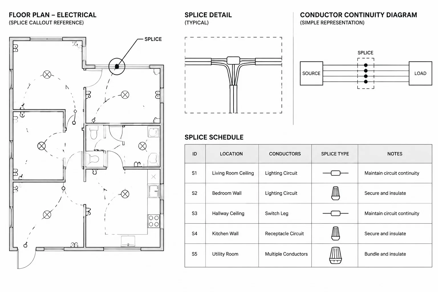 Electrical Splice Documentation in CAD: Plans, Diagrams, and Splice Schedules