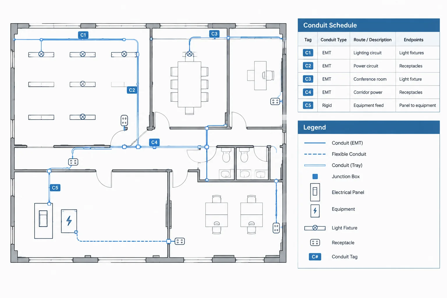How to Build an Electrical Conduit Schedule in CAD