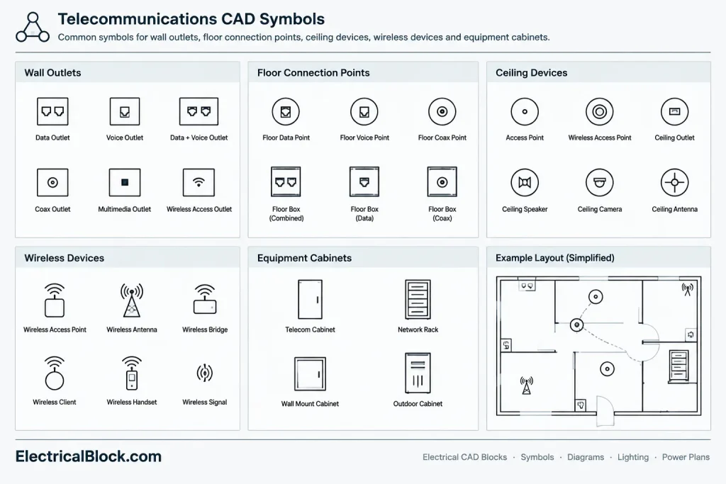 How to Draft Telecommunications and Data Plans in CAD electrical CAD illustration