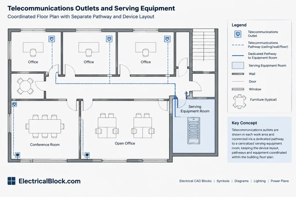 How to Draft Telecommunications and Data Plans in CAD electrical CAD illustration