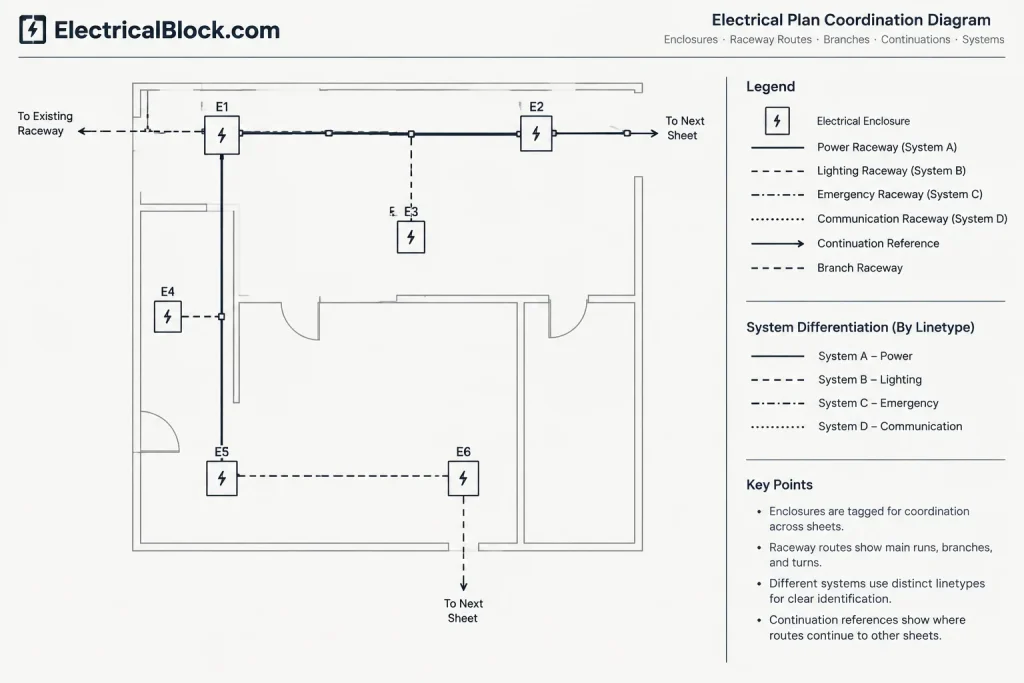 Junction and Pull Box Drawings in CAD: Tags, Routes, Schedules, and Details electrical CAD illustration